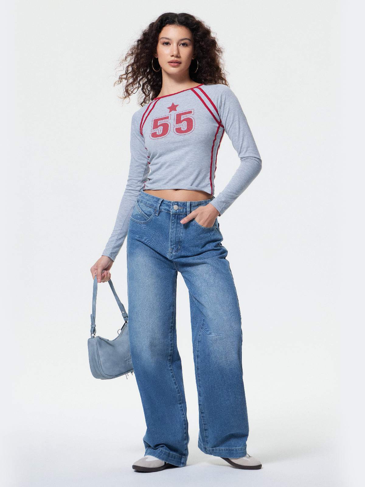 Vintage Blue Wide Leg Boyfriend Jeans