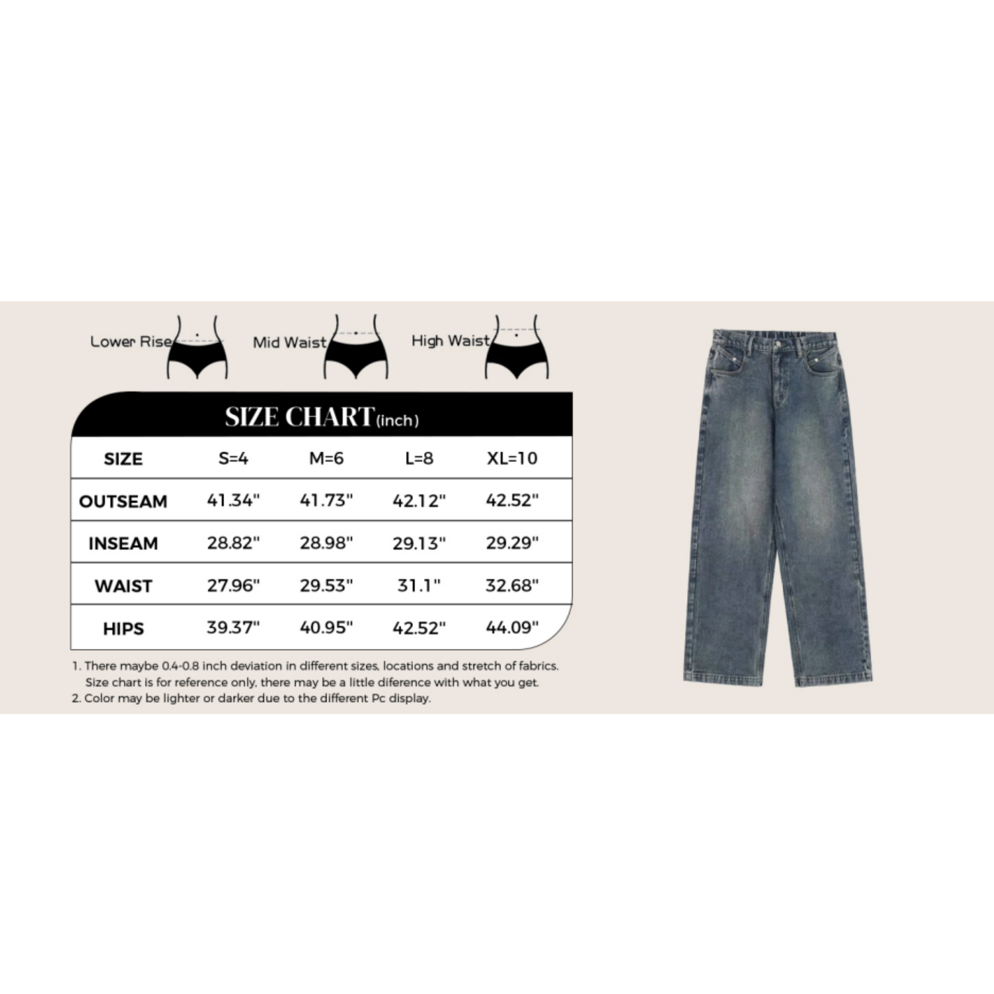Vintage Blue Wide Leg Boyfriend Jeans