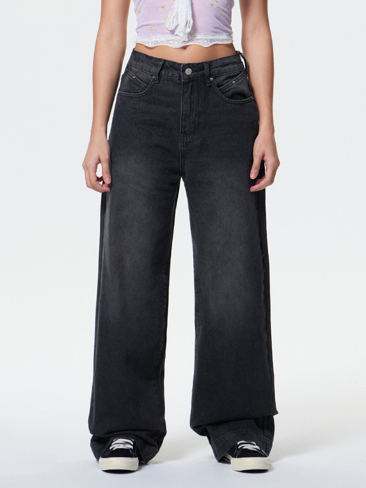 Vintage Blue Wide Leg Boyfriend Jeans
