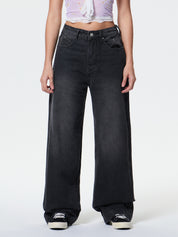 Vintage Blue Wide Leg Boyfriend Jeans