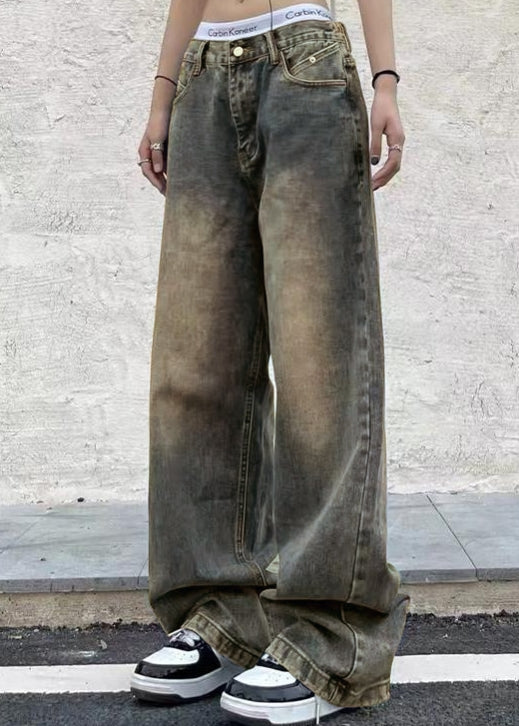 Vintage Blue Wide Leg Boyfriend Jeans
