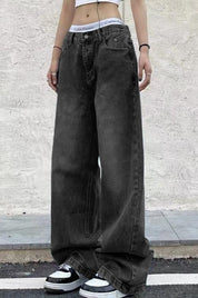 Vintage Blue Wide Leg Boyfriend Jeans