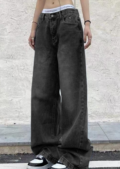 Vintage Blue Wide Leg Boyfriend Jeans