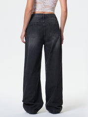 Vintage Blue Wide Leg Boyfriend Jeans