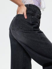 Vintage Blue Wide Leg Boyfriend Jeans