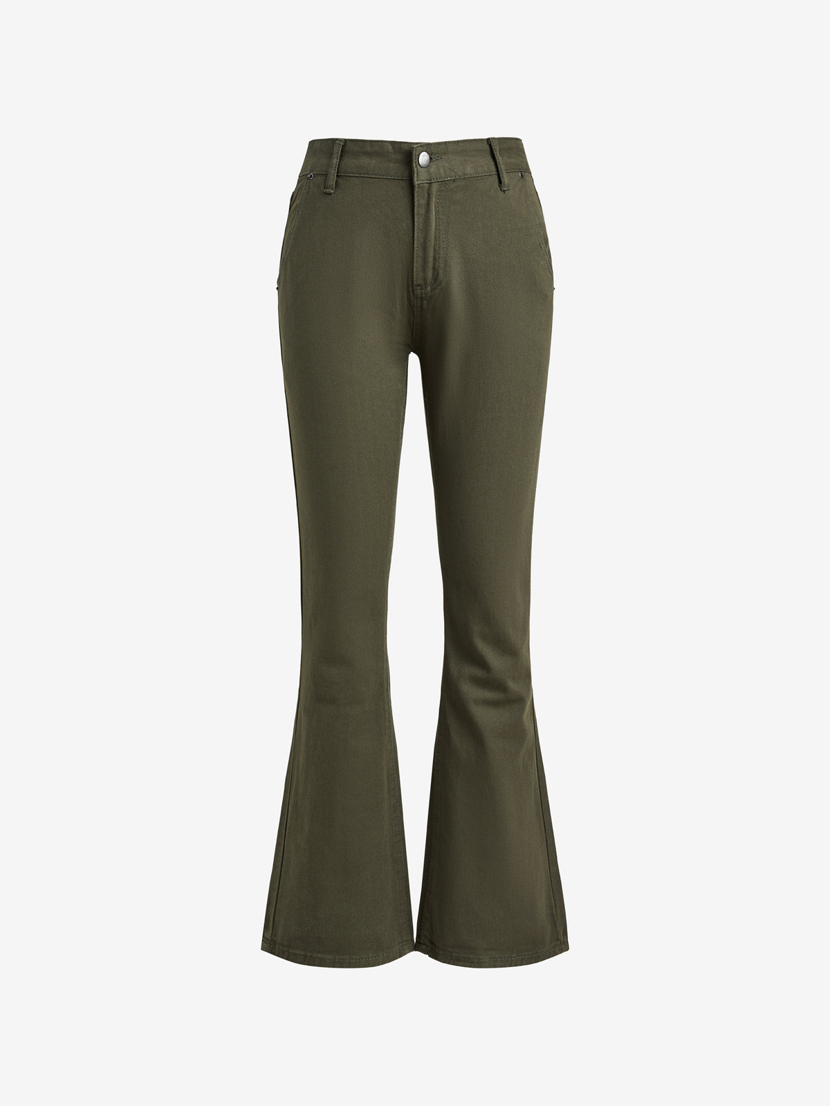 Vintage Green Low Waist Flare Jeans