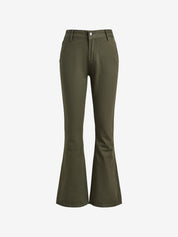 Vintage Green Low Waist Flare Jeans