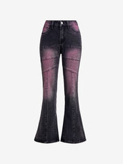 Ombre Purple Low Waist Flare Jeans