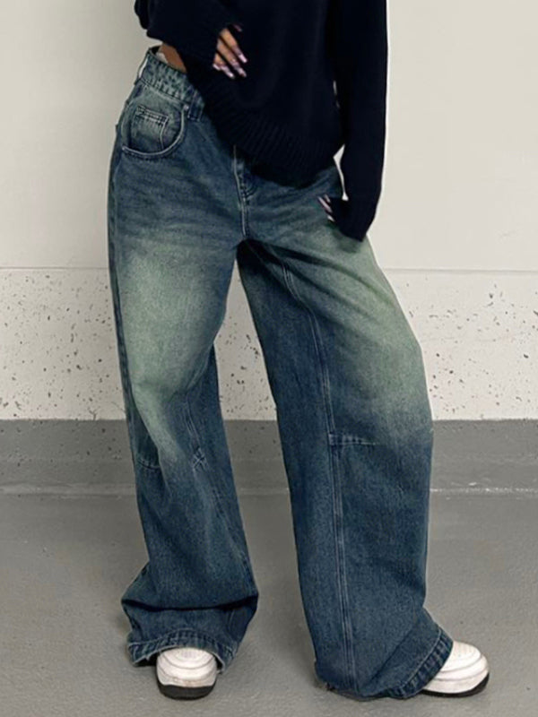 Distressed Dangle Mopping Boyfriend Jeans