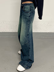 Distressed Dangle Mopping Boyfriend Jeans