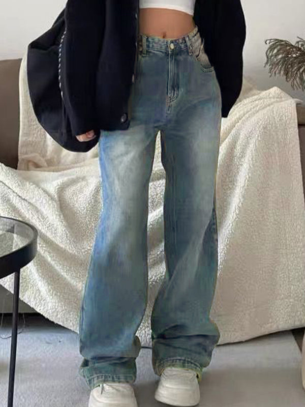 Vintage High Waist Wide Leg Boyfriend Jeans