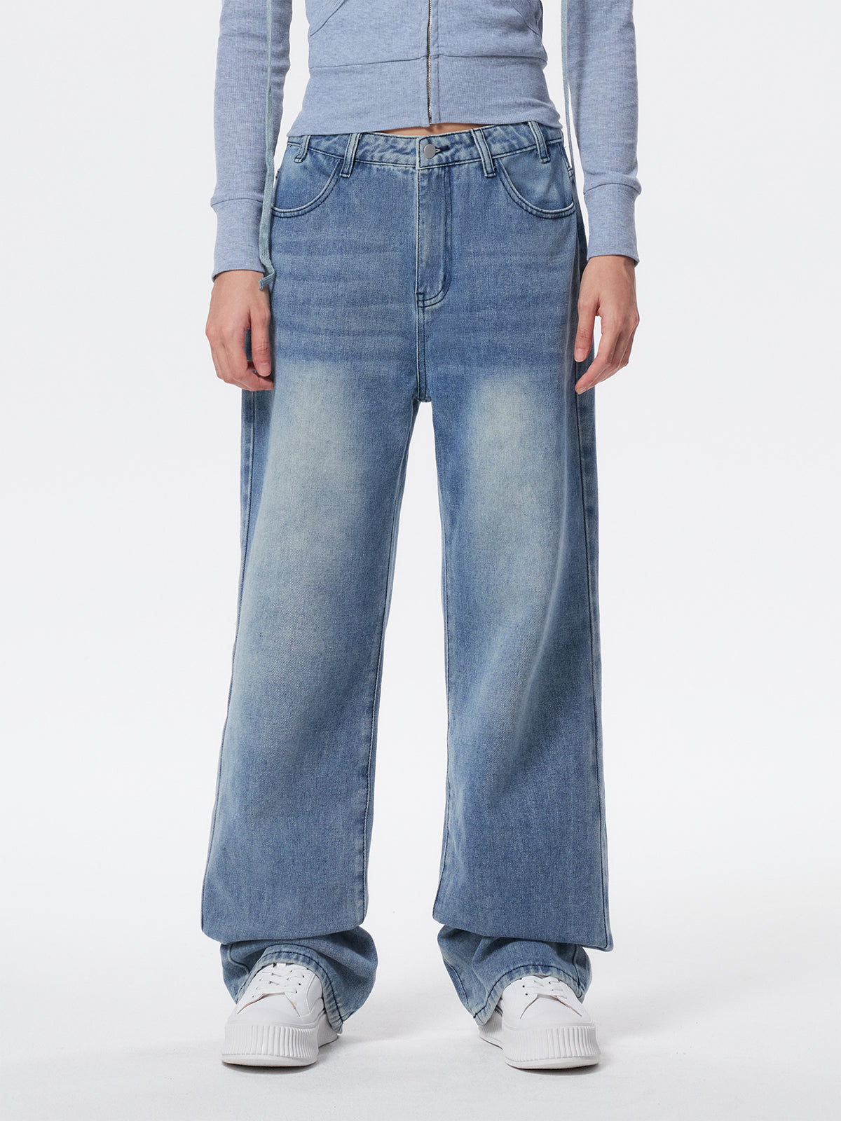 Versatile Vintage Blue High Waist Flare Slim Jeans