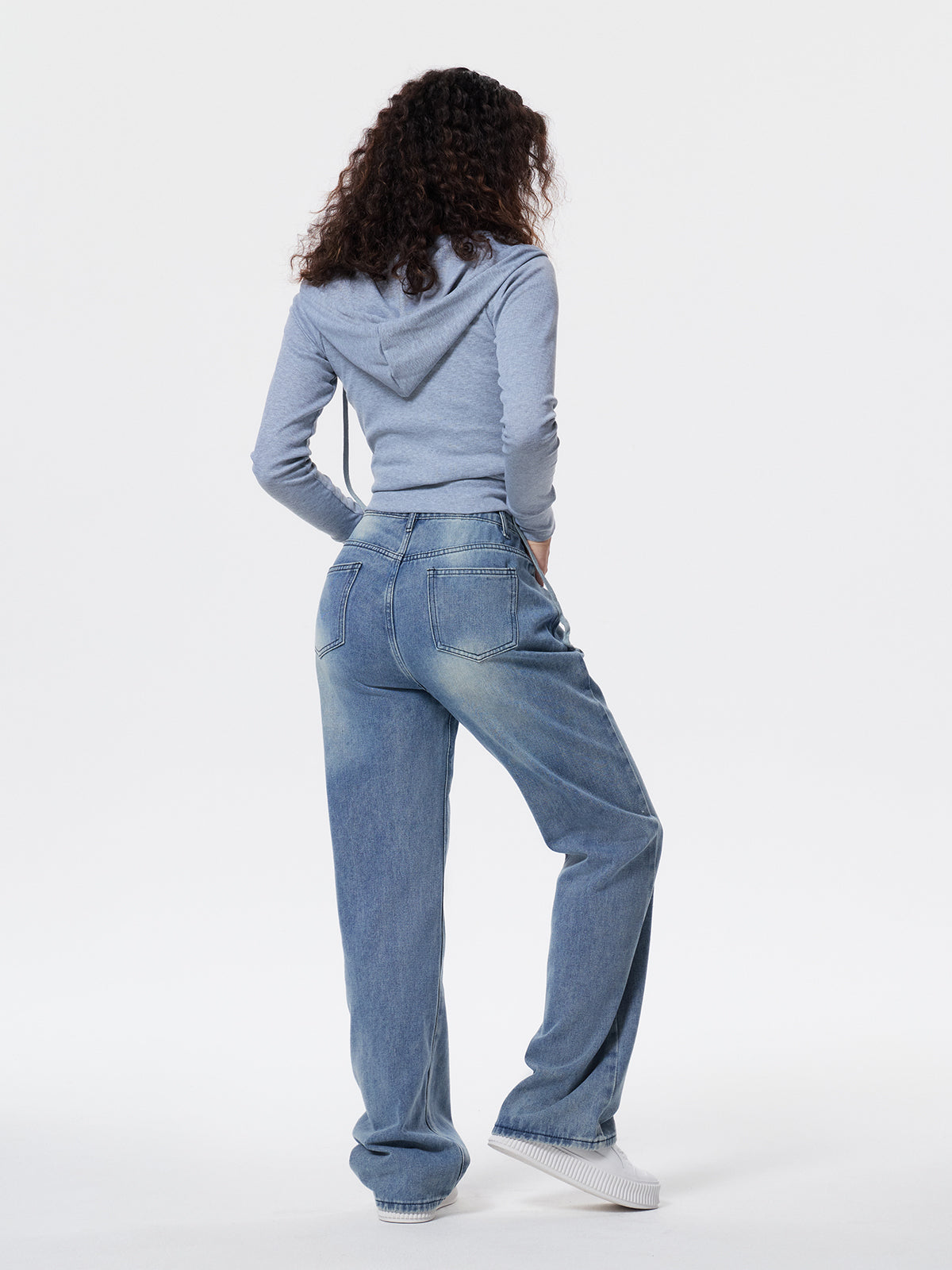 Versatile Vintage Blue High Waist Flare Slim Jeans