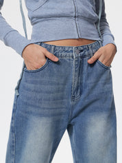 Versatile Vintage Blue High Waist Flare Slim Jeans