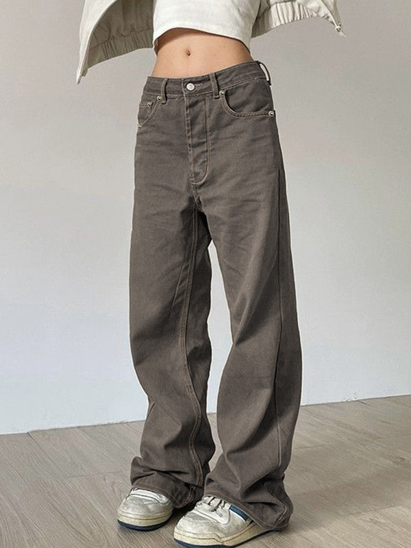 Vintage Washed Mid Rise Boyfriend Jeans