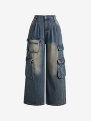 Distressed Big Pocket Cargo Jeans