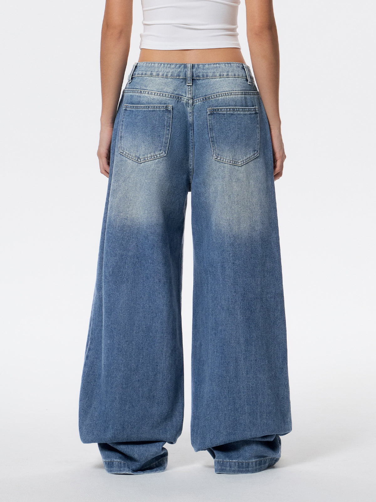 Street Skeleton Hand Print Boyfriend Jeans