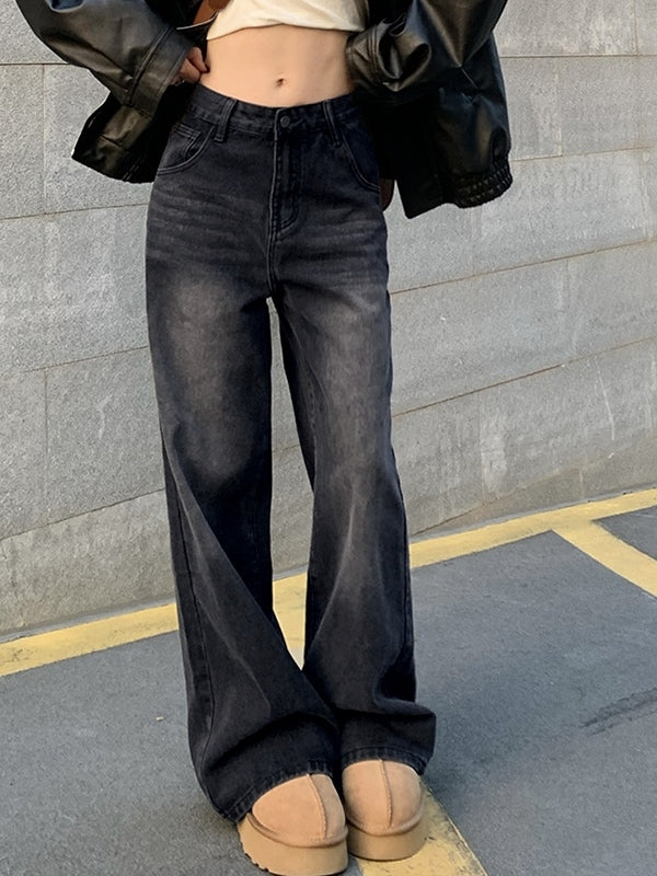 Vintage Black Wash Boyfriend Jeans