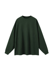 Men' Solid Color Drop Shoulder Long Sleeve Tee