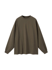 Men' Solid Color Drop Shoulder Long Sleeve Tee