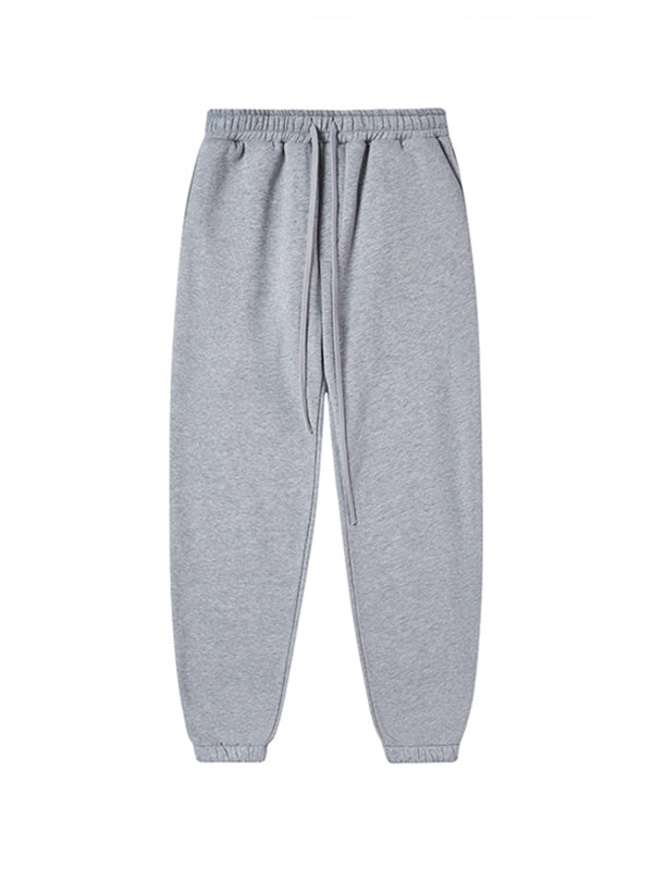 Men's Hip Pop Fleece Solid Color Bound Feet Sweatpants