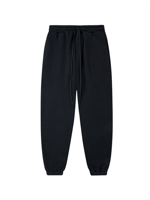 Men's Hip Pop Fleece Solid Color Bound Feet Sweatpants