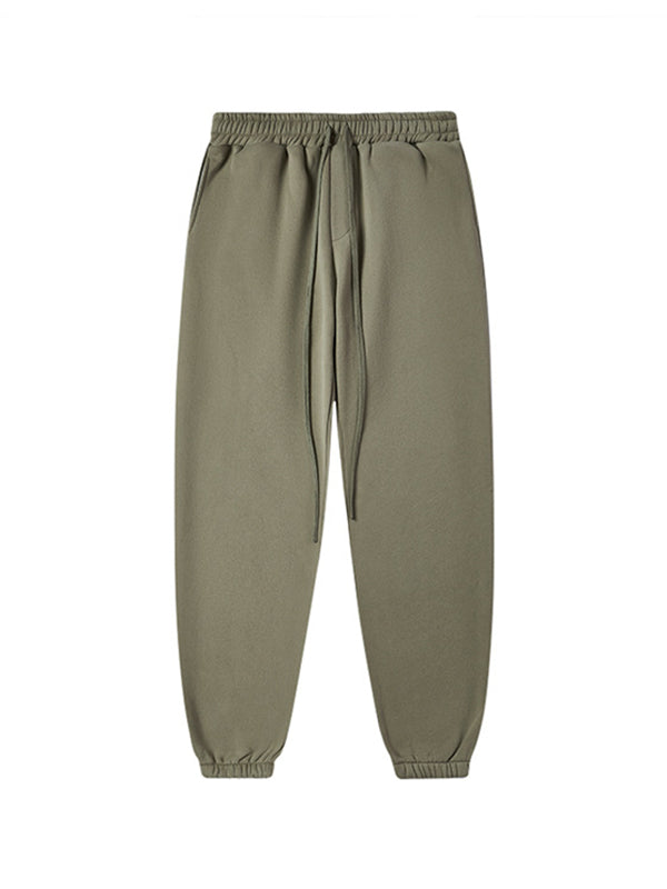 Men's Hip Pop Fleece Solid Color Bound Feet Sweatpants