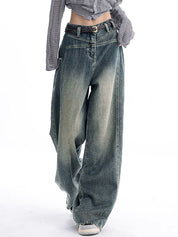 Vintage Wash Raw Trim Boyfriend Jeans