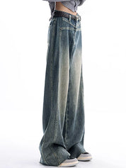 Vintage Wash Raw Trim Boyfriend Jeans