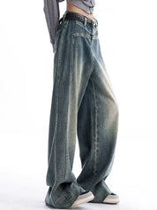 Vintage Wash Raw Trim Boyfriend Jeans
