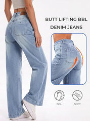 Vintage Streetwear High Waist Boyfriend Wide Leg Denim Pants