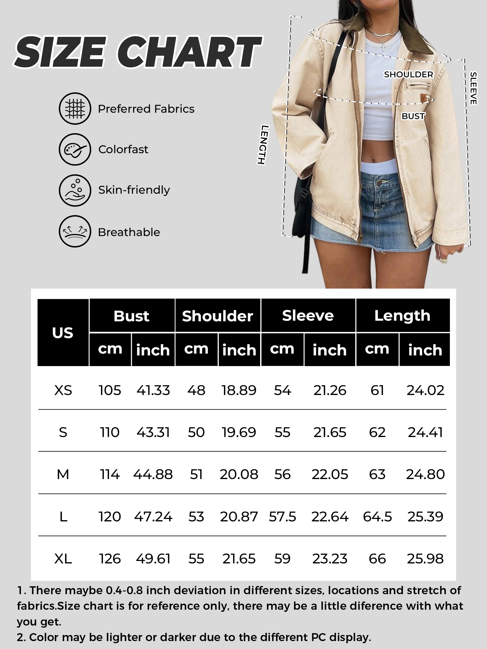 Women Contrast Collar Cropped Zip Up Barn Denim Jacket