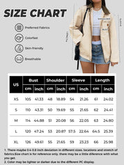 Women Contrast Collar Cropped Zip Up Barn Denim Jacket