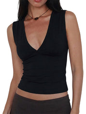 Women Deep V Neck Tops