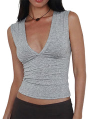 Women Deep V Neck Tops