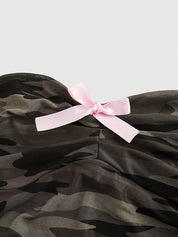 American Vintage Retro Summer Camouflage Y2K Hot Girl Strapless Vest