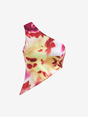 Floral Print Sleeveless One-Shoulder Asymmetrical Neckline Irregular Vacation-Style Tank Top