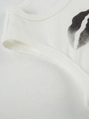 Spicy Girl Y2K Summer New Arrival Lip Print Ribbed Tank Top