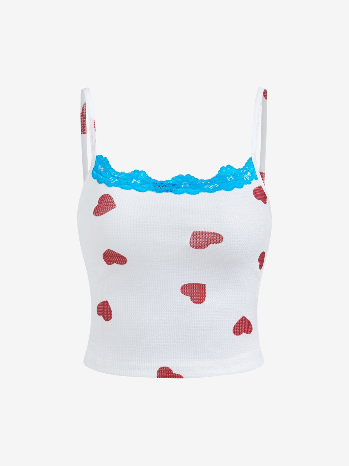 Street Fashion Pure Desire Hot Girl Y2K Heart Print Contrasting Color Halter Tank Top
