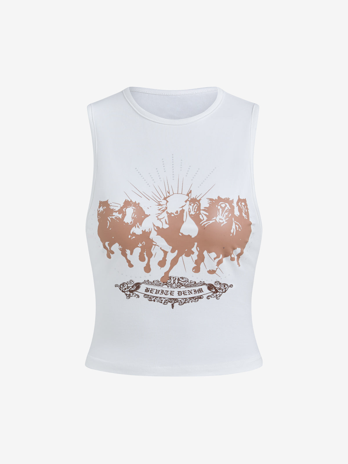 Y2K Spice Girls Music Festival Small Diamond Letter Print Cropped Tank Top