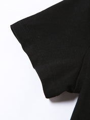 Fashionable New Round Neck Rhinestone Slim Fit Short Sleeve T-Shirt