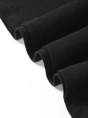 Fashionable New Round Neck Rhinestone Slim Fit Short Sleeve T-Shirt