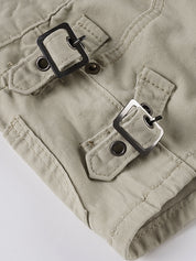 Simple Low-Waist Pocket Loose Casual Workwear Straight-Leg Shorts