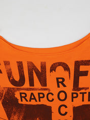 American Retro Off-The-Shoulder Loose-Fitting Design With Unique Prints, Trendy Short-Sleeved T-Shirt