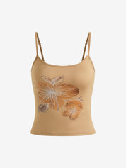 American Retro Floral Women'S Summer New Sexy U-Neck Backless Hot Girl Tank Top