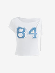 Lace-Trimmed, Digital-Printed, Round-Neck, Casual, Short-Sleeved T-Shirt For Export