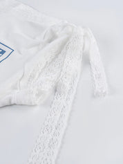 Lace-Trimmed, Digital-Printed, Round-Neck, Casual, Short-Sleeved T-Shirt For Export