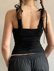 Dark Y2K Print Sexy V-Neck Hot Girl Tank Top