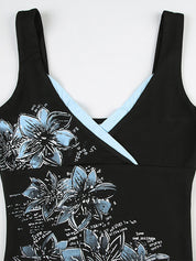 Dark Y2K Print Sexy V-Neck Hot Girl Tank Top