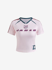 American Sports Fashion Slim-Fit Retro Hot Girl Letter Print Short-Sleeved Top